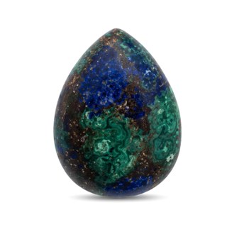Compressed Azurite & Malachite in Bronze cabochon