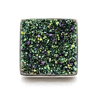 Peacock Green Titanium Druzy cabochon