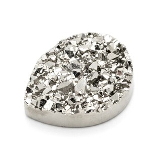 Silver Titanium Druzy cabochon